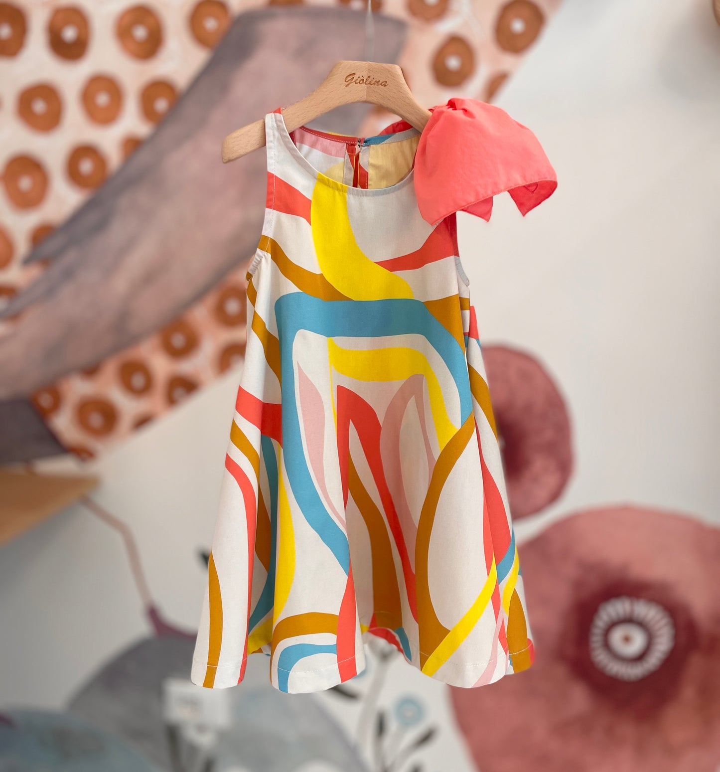 Abito stampato e crop top stampata con shorts limone