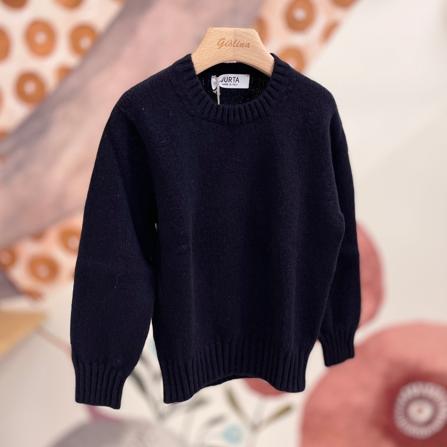 Pullover girocollo 90% lana merino e 10% cashmere
