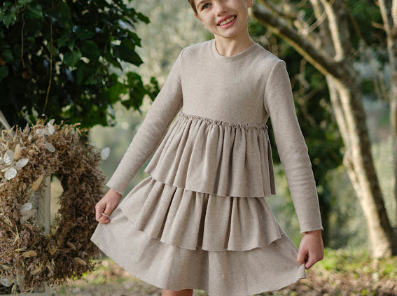 Abito a balze cotocashmere