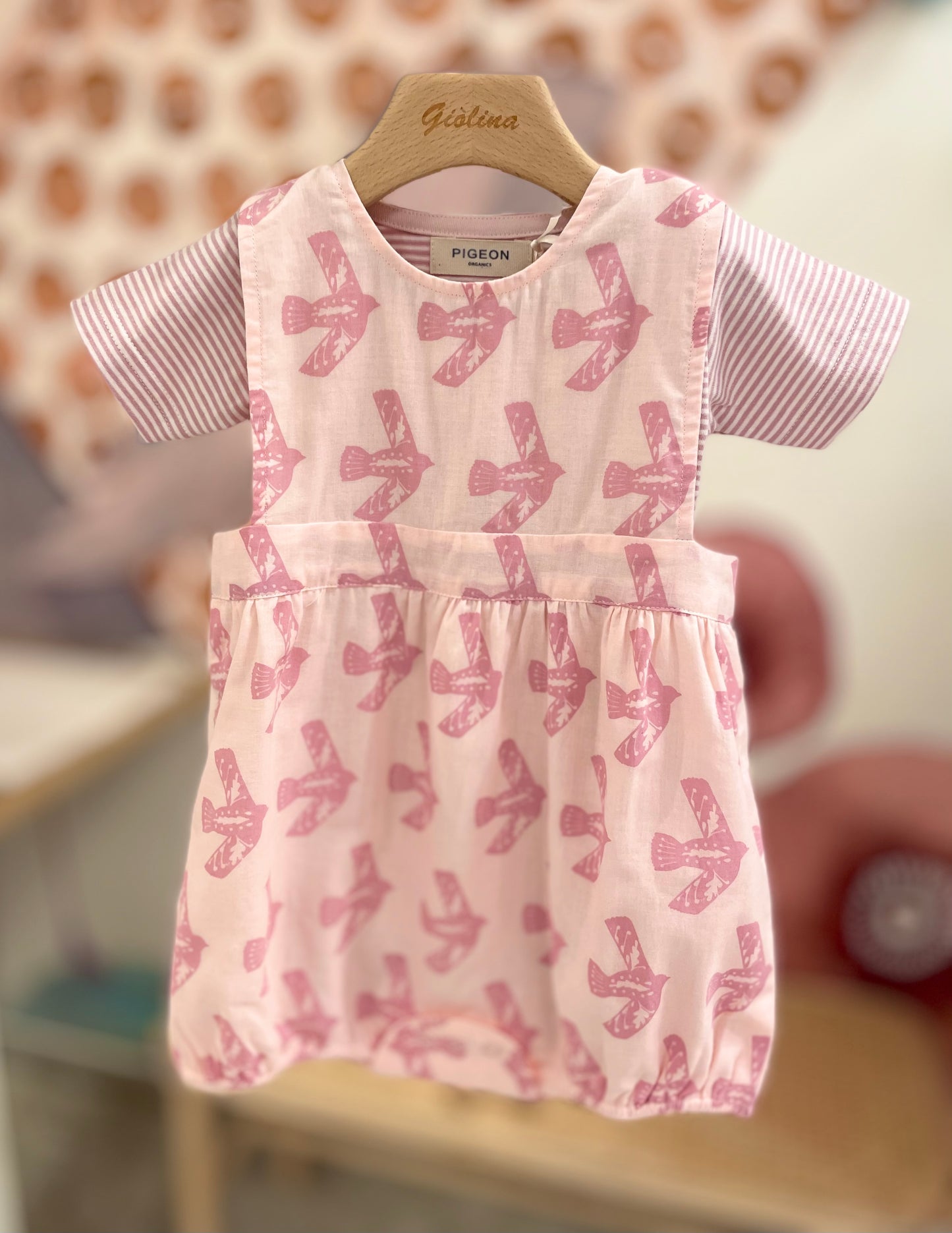 Pagliccetto abito e blusa rosa con gabbiani