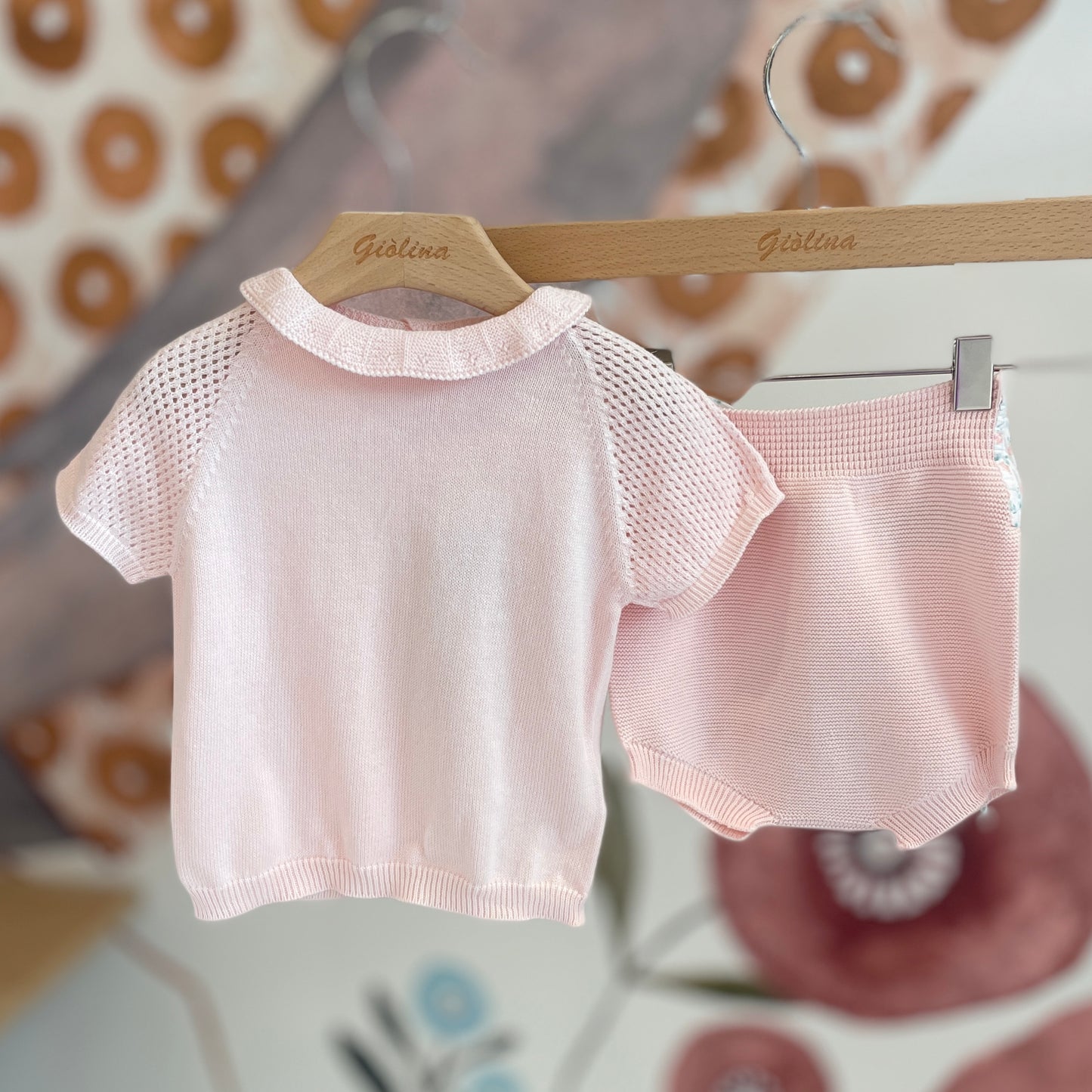Maglia in cotone con culotte fiocco