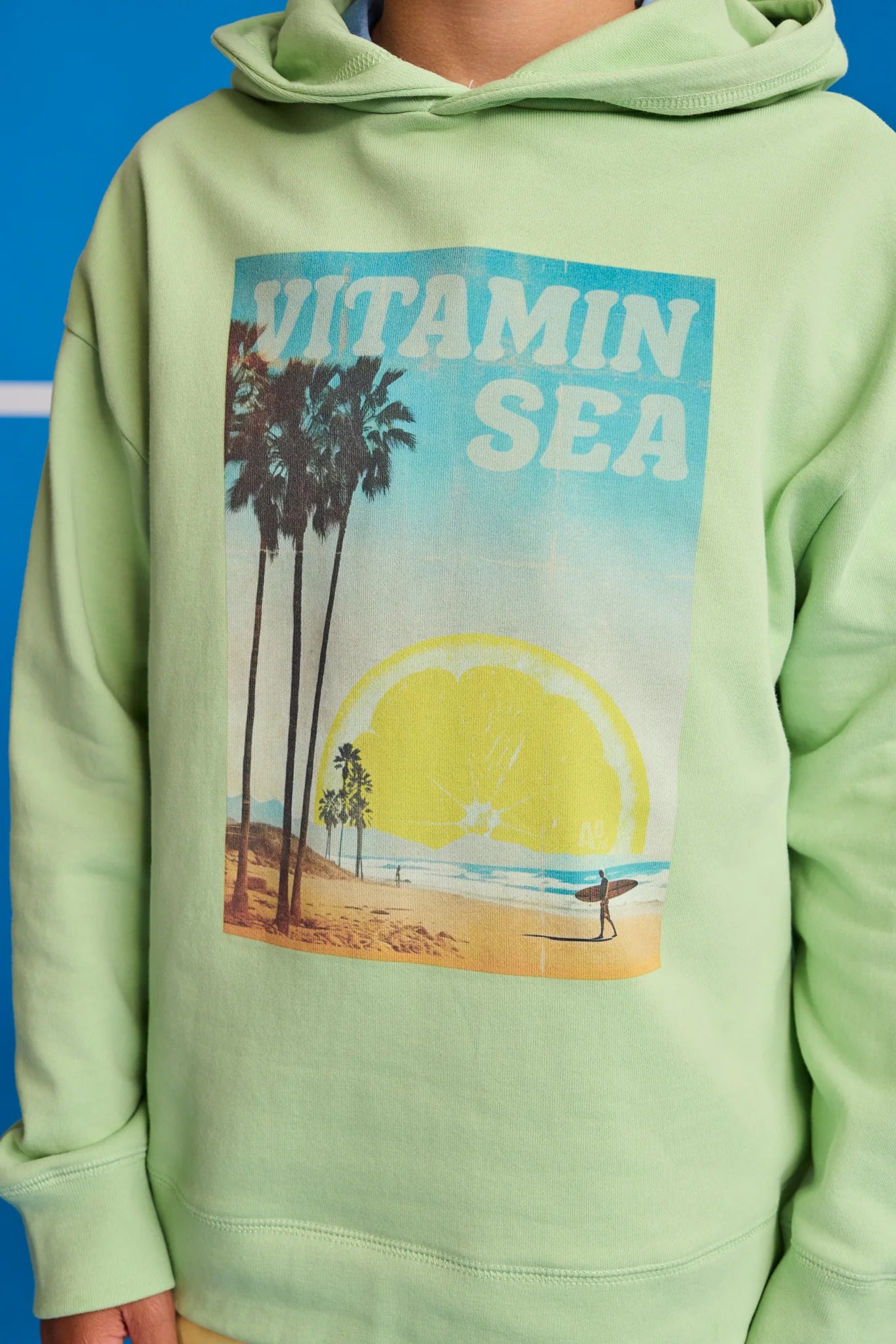 Felpa con cappuccio “vita in sea” Bermuda chambray