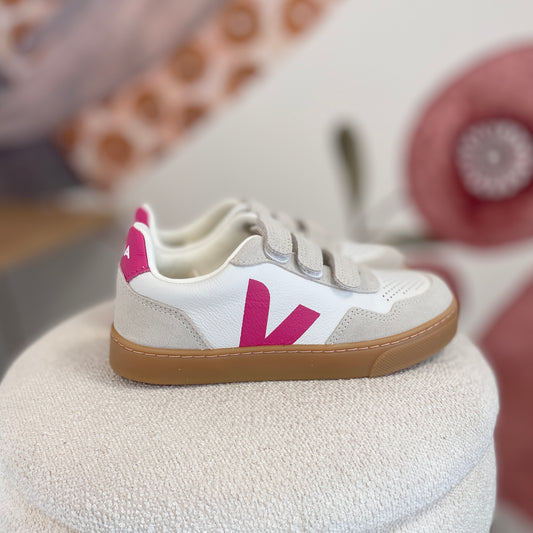 Sneakers veja con strappi Bianca e Fuxia