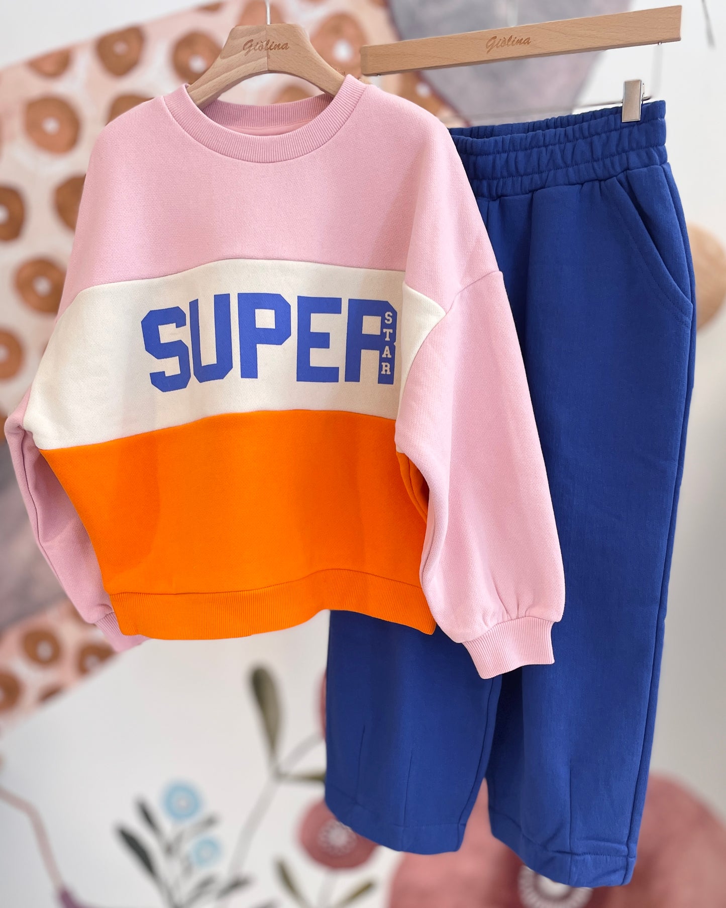Felpa “ super “ con pantalone bluette