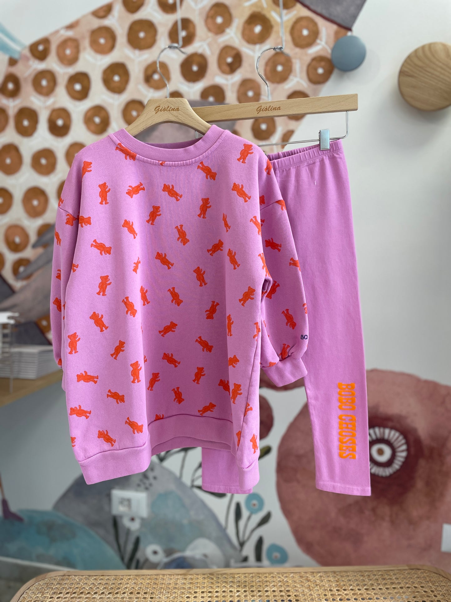 Mini abito in felpa stampata con leggings