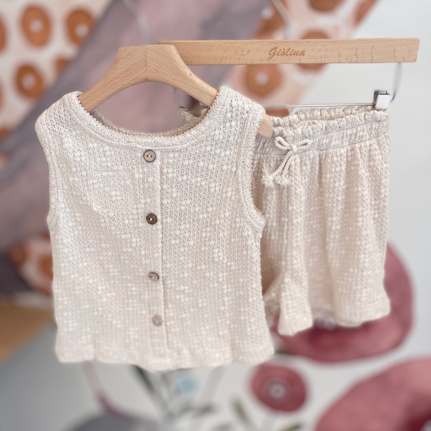 Completo naturale top e shorts