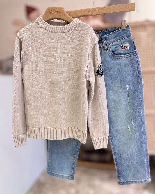Golf 100%cotone e jeans slavato regular fit