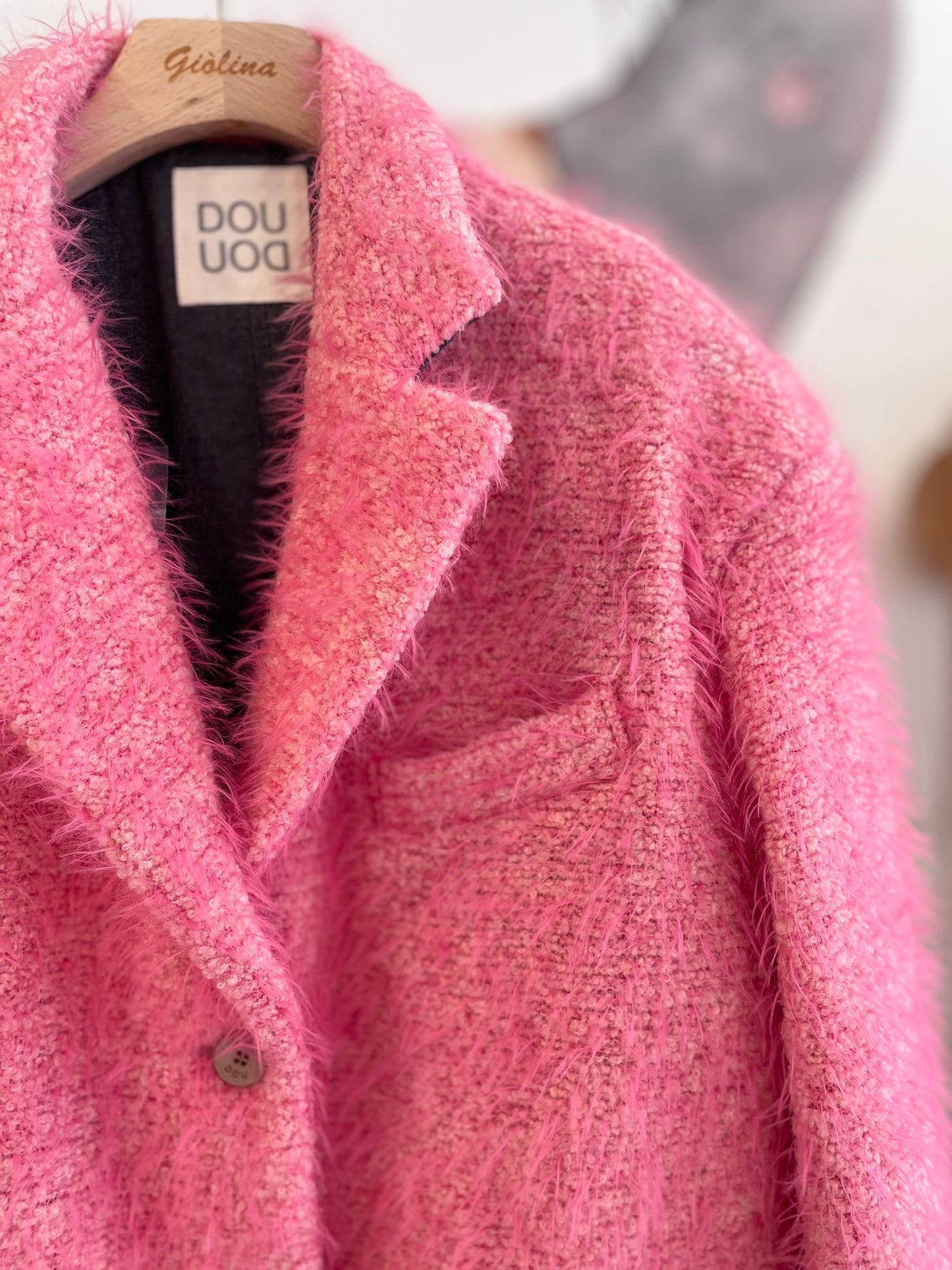 Cappotto over pelosino rosa babol