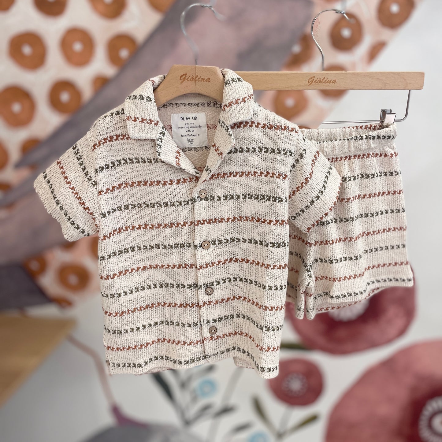 Completo a camicia tricot con bermuda
