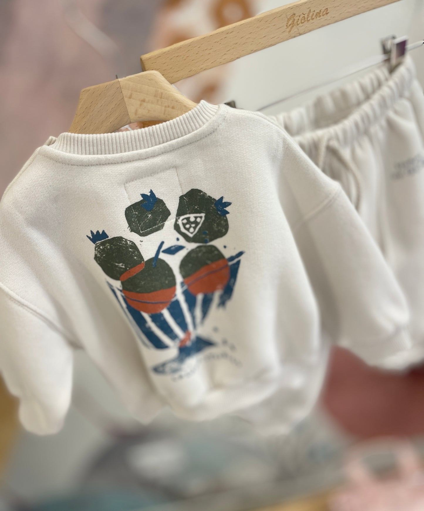 Tuta baby panna felpa e pantalone joggers