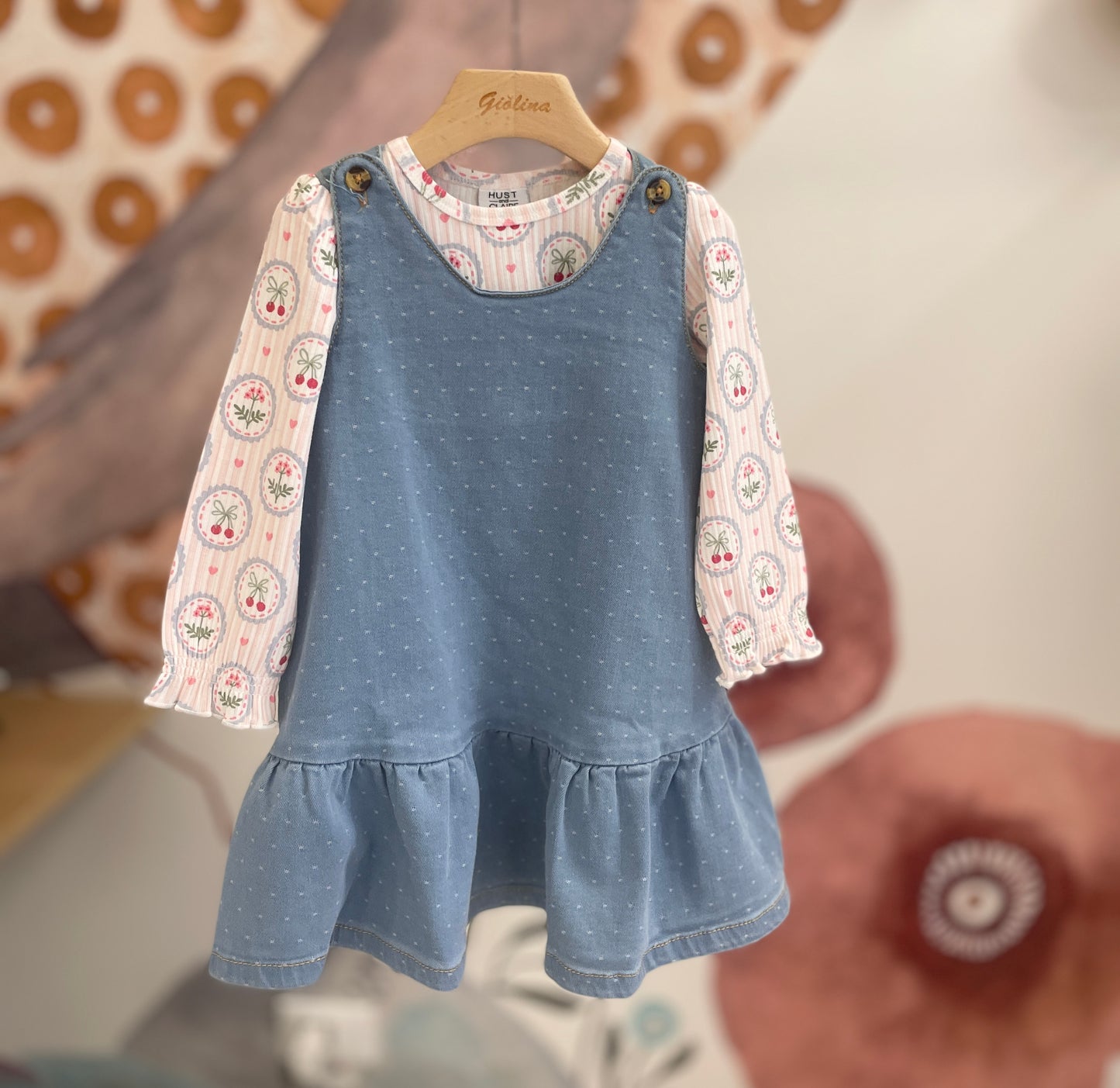 Scamiciato Denim pois con t-shirt