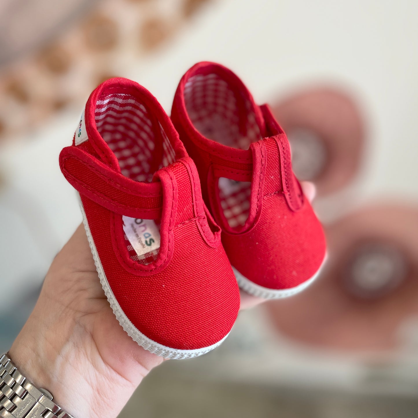 Pagliaccetto ricamato vichy rosso