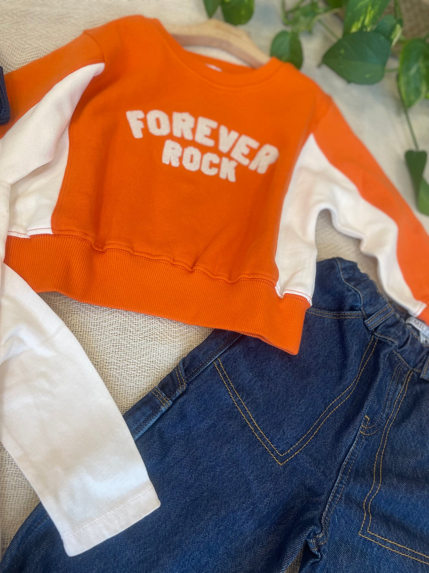 Felpa “forever”/jeans/t-shirt/ camicia flanella