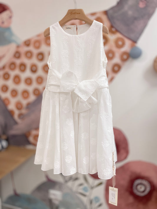 Abito a ruota ricamato margherita