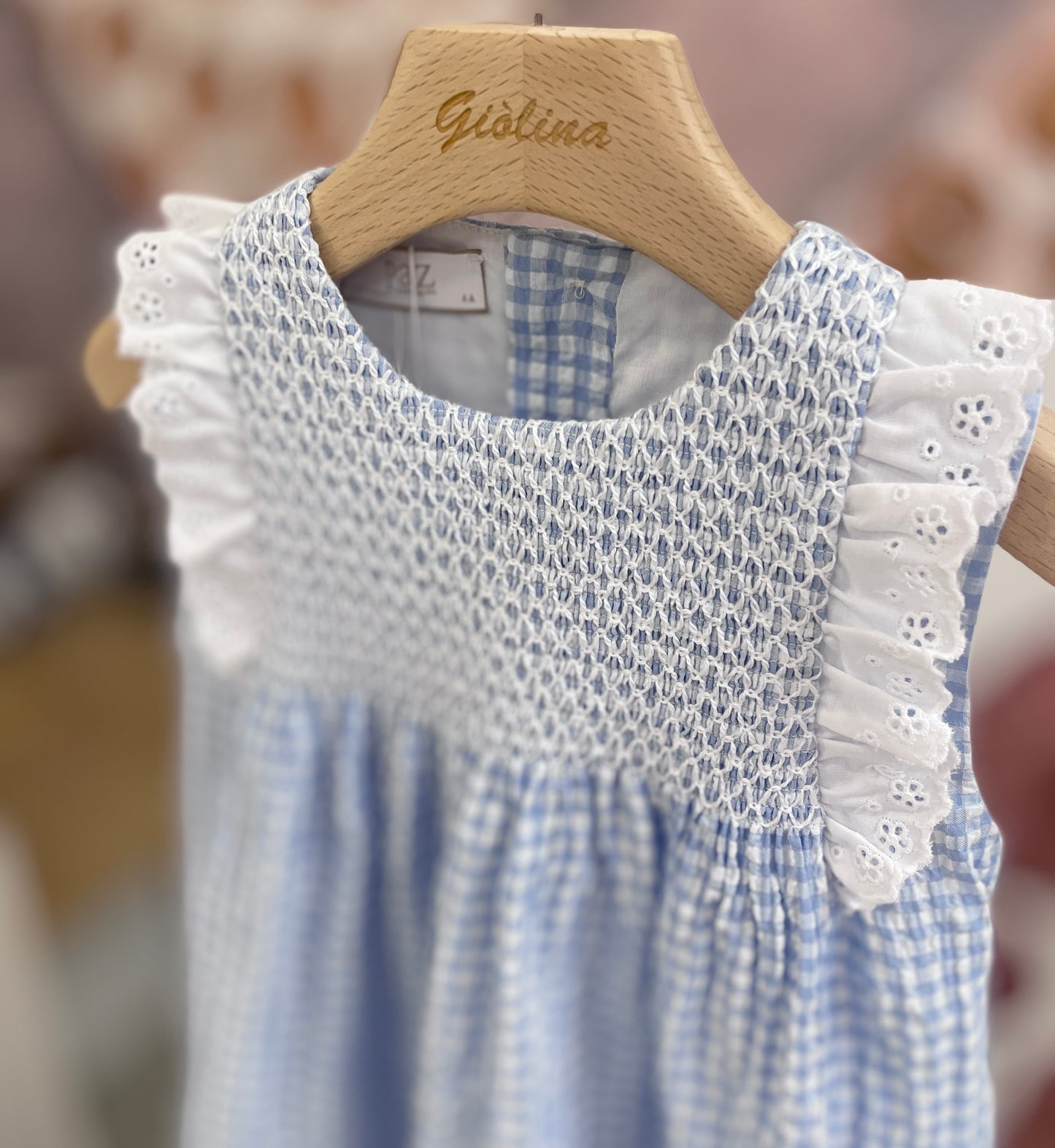 Abito vichy cielo punto smock, baby e kid