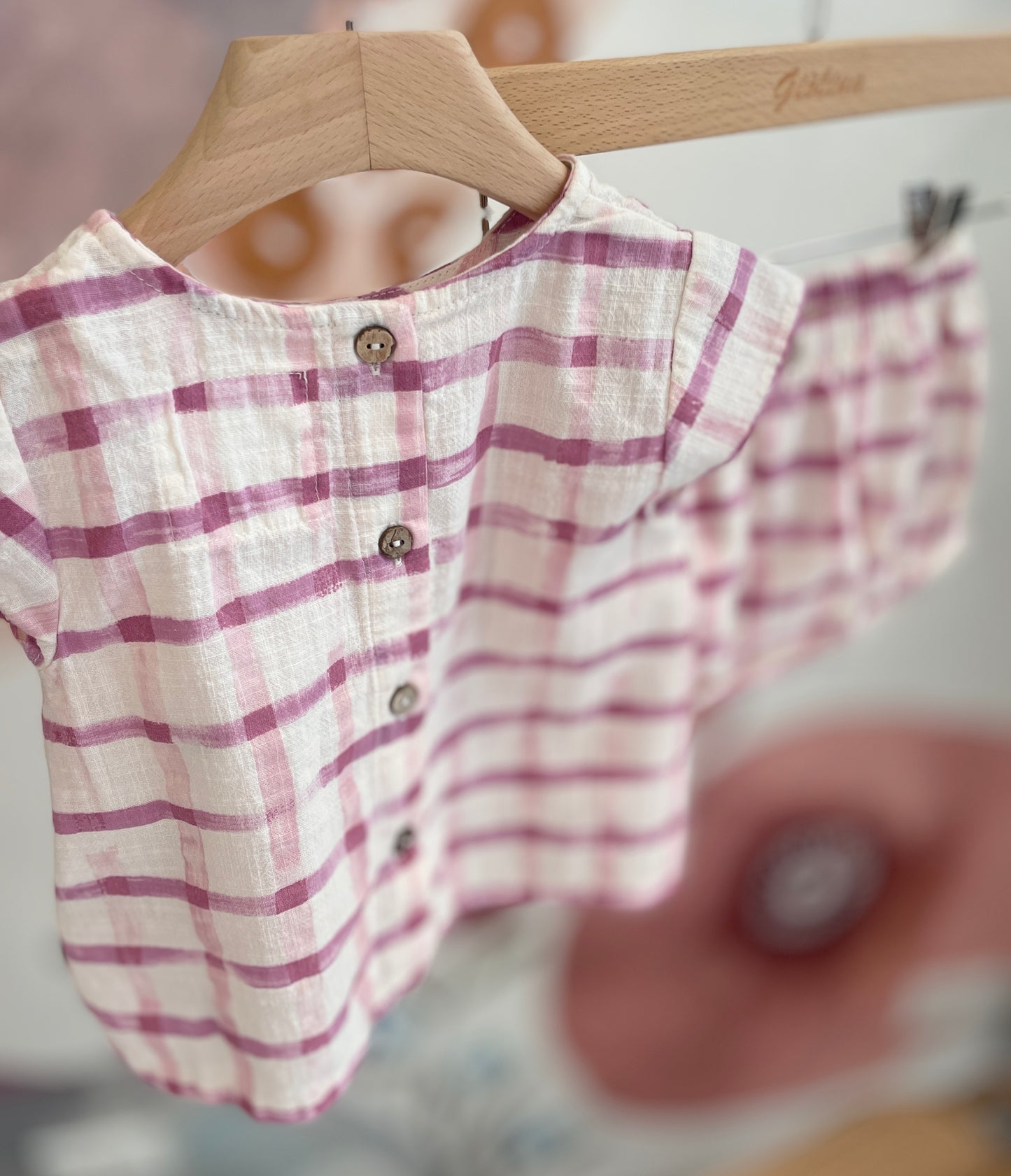 Completo blusa e bloomer check