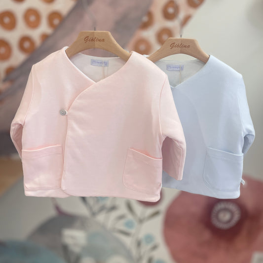 Giacchina baby primaverile azzurra e rosa
