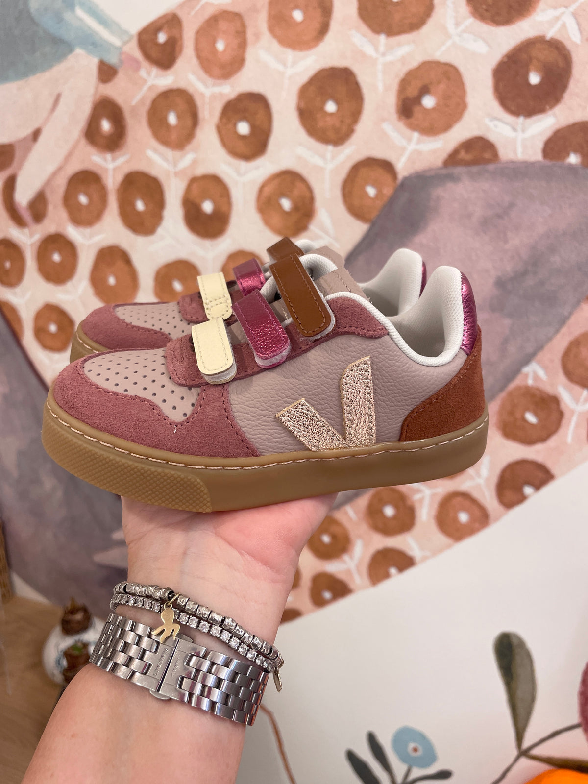 Sneakers rosa/platino