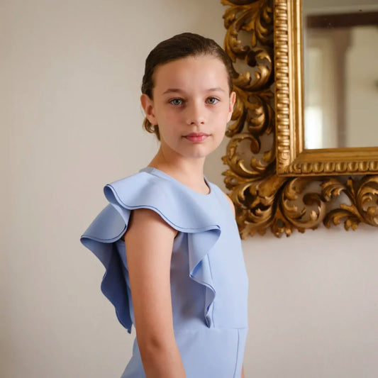 Tuta bi-stretch con ruches