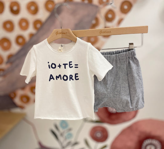 Completo baby boy  “ io + te = amore “