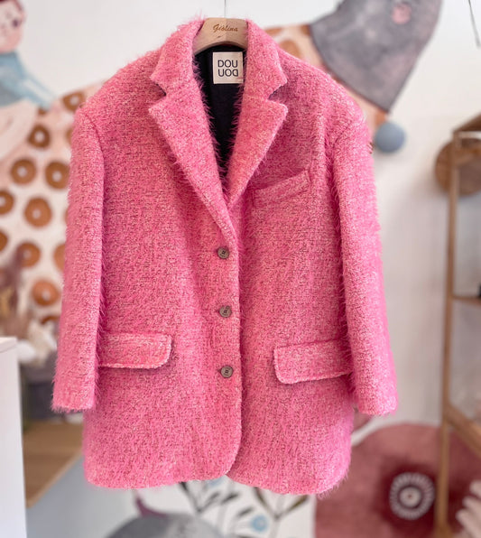 Cappotto over pelosino rosa babol