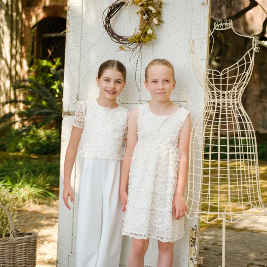 Tuta bi stretch con giacchina tulle ricami, abito tulle ricamato