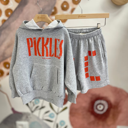 Completo in felpa grigia “Pickles” e bermuda B C