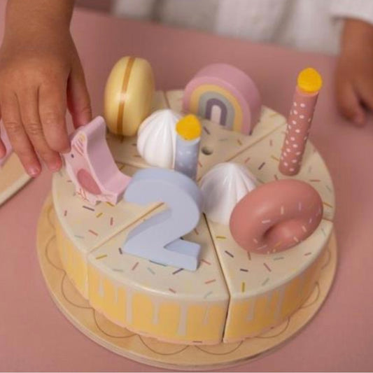 Torta di compleanno in legno rosa o azzurro