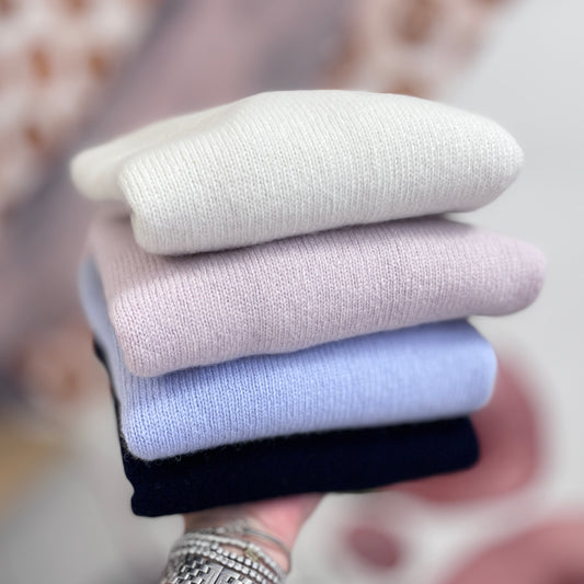 Pullover girocollo 90% lana merino e 10% cashmere