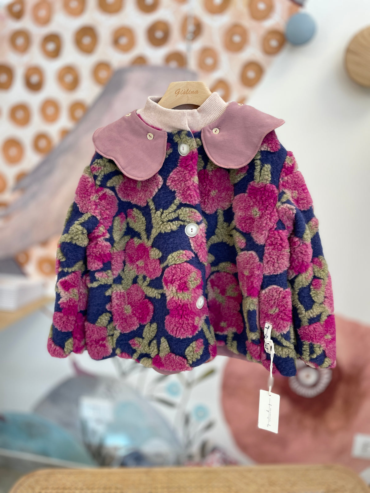 Giacca in lana stampa rose