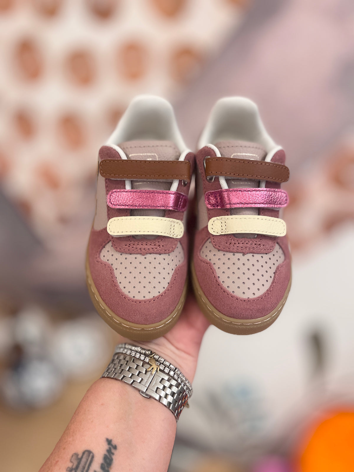 Sneakers rosa/platino