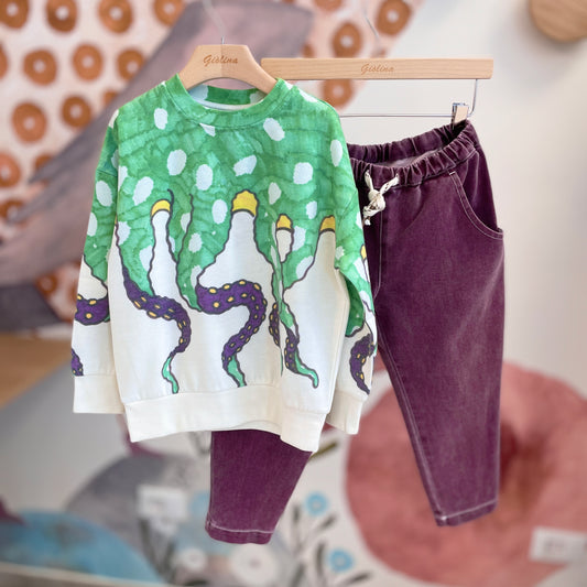 Felpa con tentacoli e pantalone balloon fit