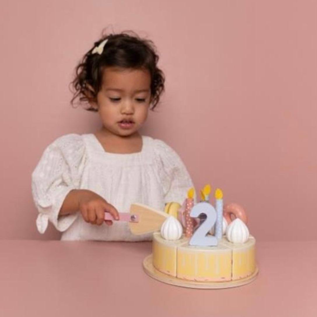 Torta di compleanno in legno rosa o azzurro