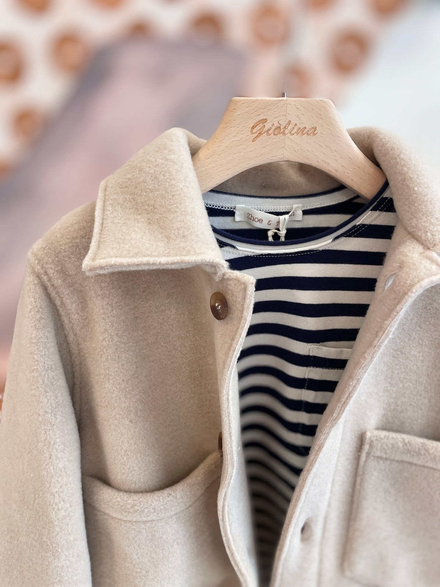 Giacca/camicia naturale in micro pile