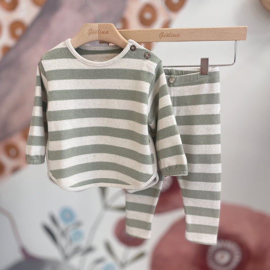 Completo rigato felpa e leggings