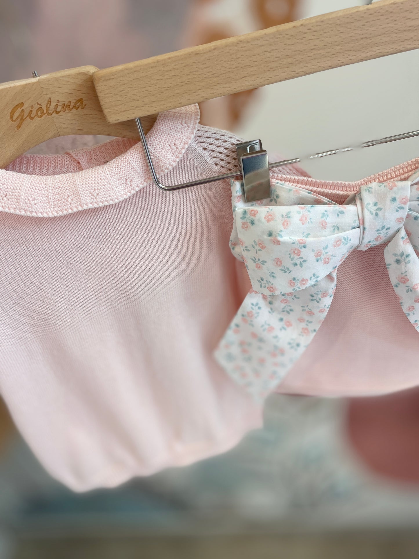 Maglia in cotone con culotte fiocco