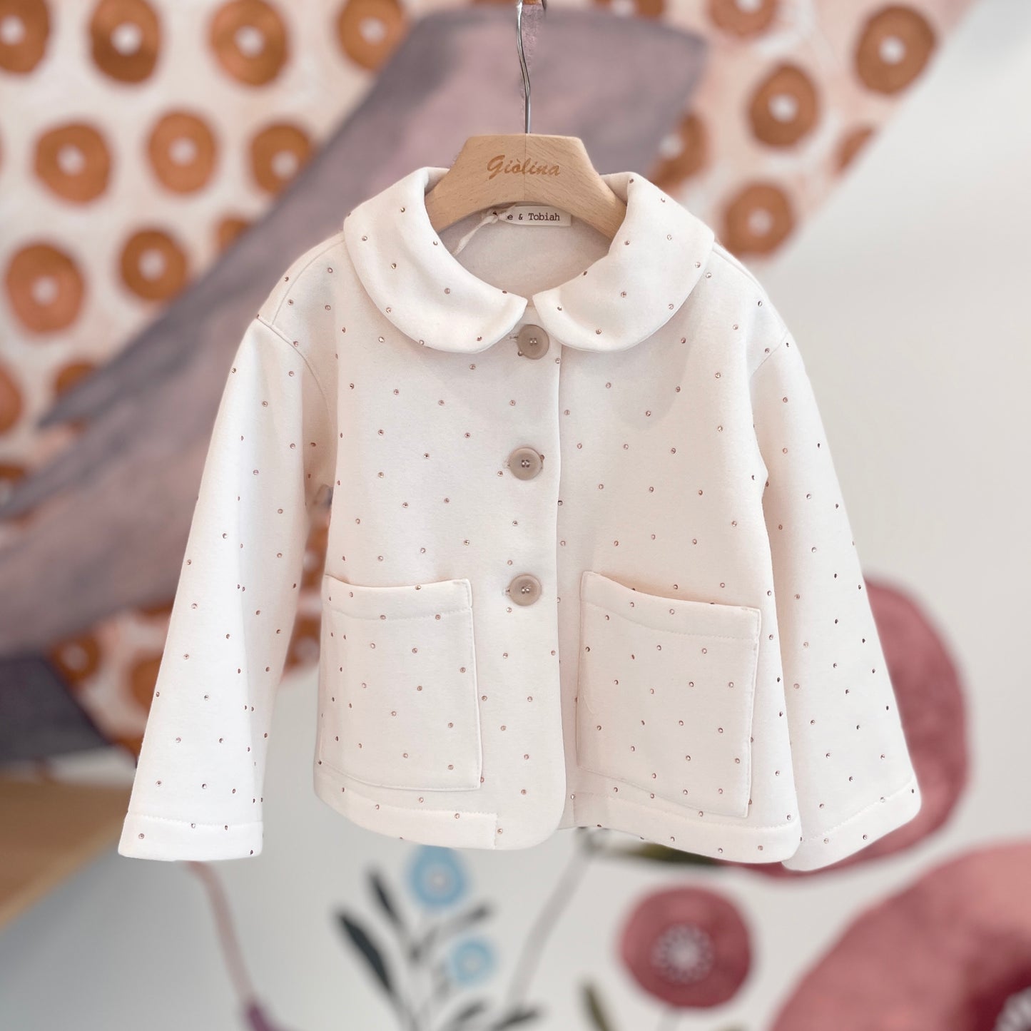 Completo giacca e gonna in felpa  con punti luce Swarovski