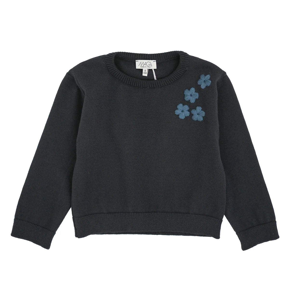 Pullover con ricamo fiori e pantalone over velluto