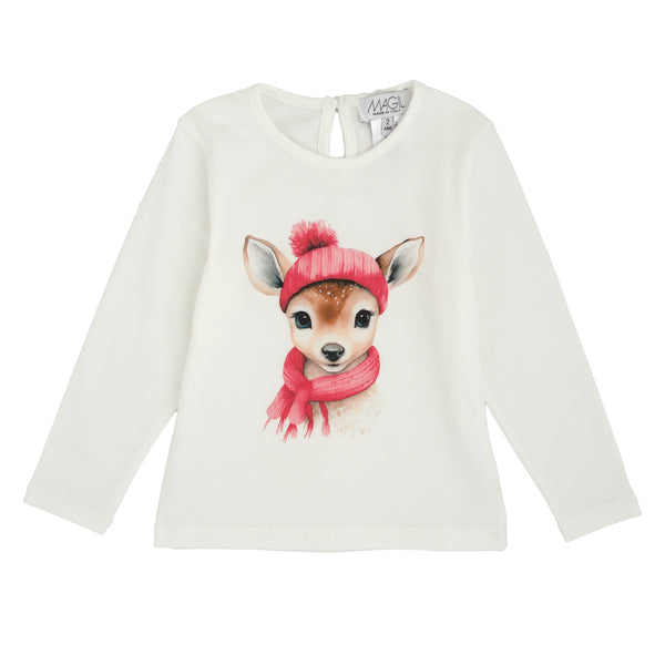 T-shirt stampa cerbiatto