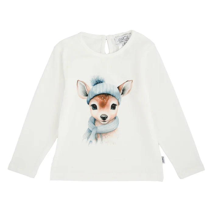 T-shirt stampa cerbiatto