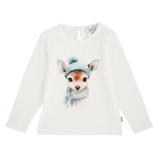 T-shirt stampa cerbiatto