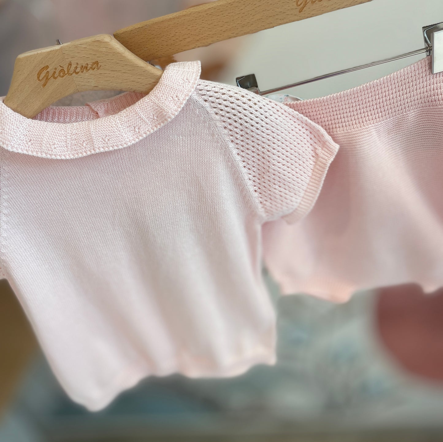 Maglia in cotone con culotte fiocco