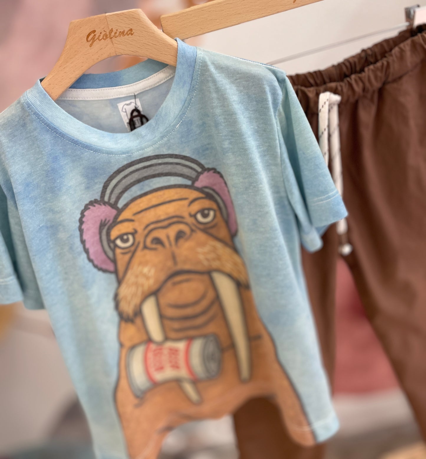 Maglia tricheco cotone riciclato con pantalone terra