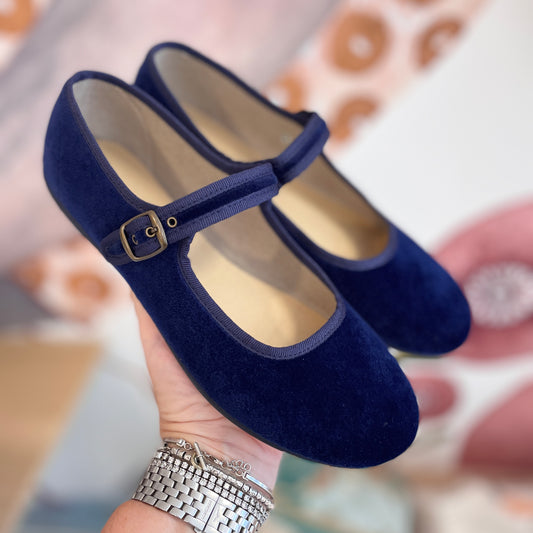 Ballerina Pisamonas blu con cinturino