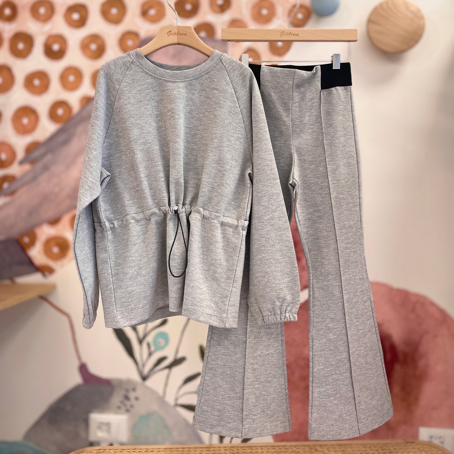 Completo sportivo grigio mélange con pantajazz
