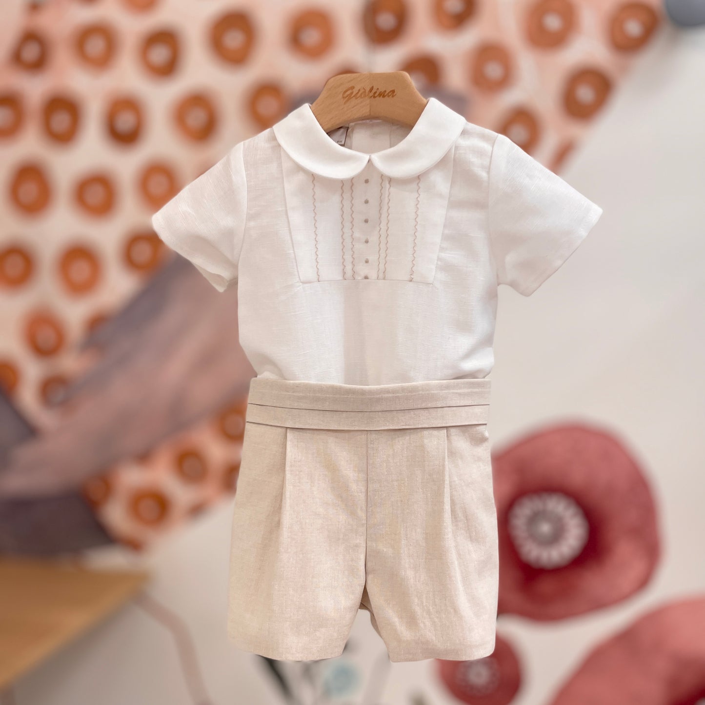 Completo paggetto in lino naturale