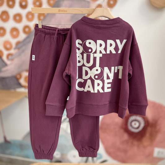 Tuta a completo felpa e pantalone burgundy