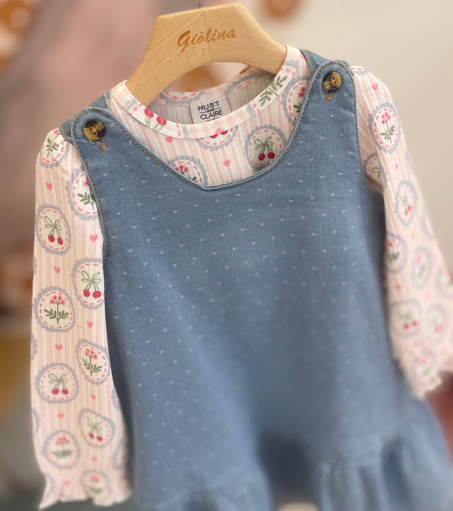 Scamiciato Denim pois con t-shirt