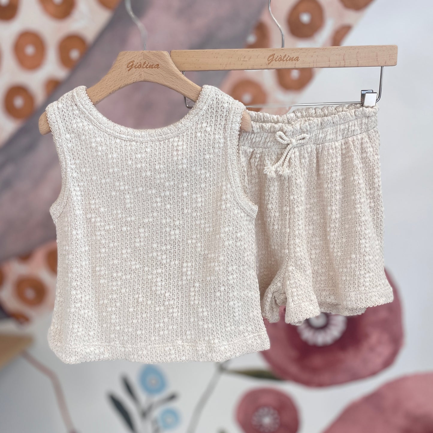 Completo naturale top e shorts