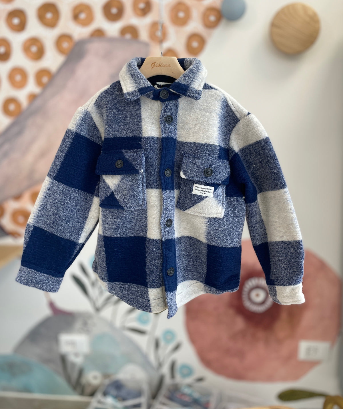 Giacca a camicia over con t-shirt navy